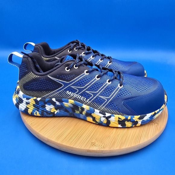 Merrell Moab Flight Carbon Fiber Toe Blue Work Sneakers Men's 10